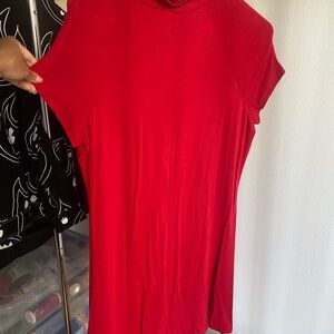Silence + Noise Vibrant Red Short Sleeve Dress